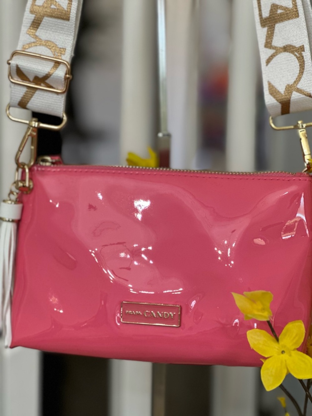 Prada Pink Patent Leather Cosmetic Crossbody Bag - Picture 7 of 8